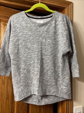 Lou & Grey Gray Marled Knit Top with Lime Accent